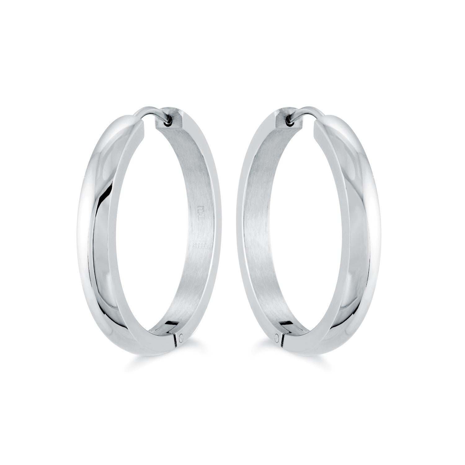 Italgem Steel 26.5mm Hoop Earrings