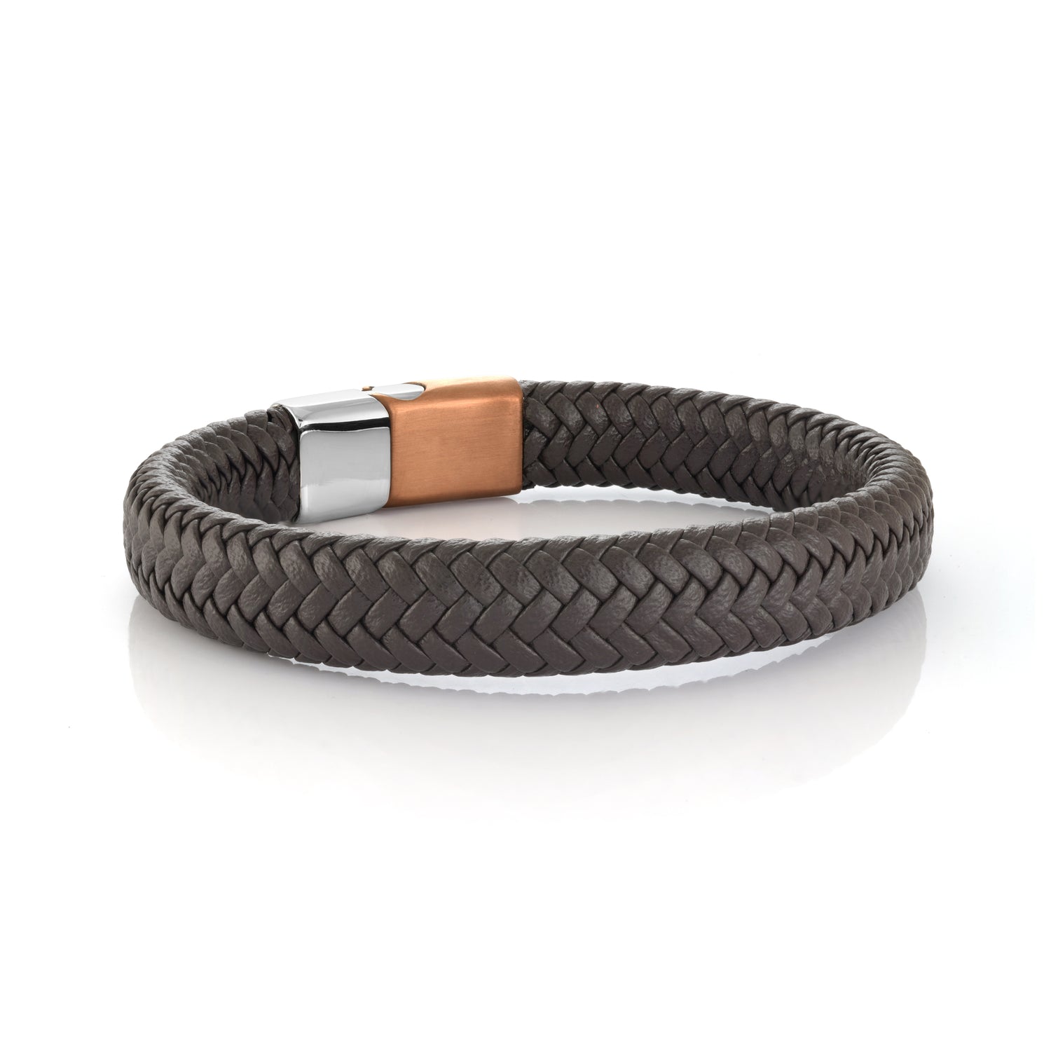 Italgem Steel brown braided le