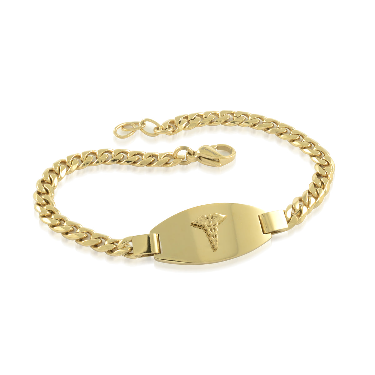 Medical Bracelet with Yellow Curb Link Bracelet, 7.25