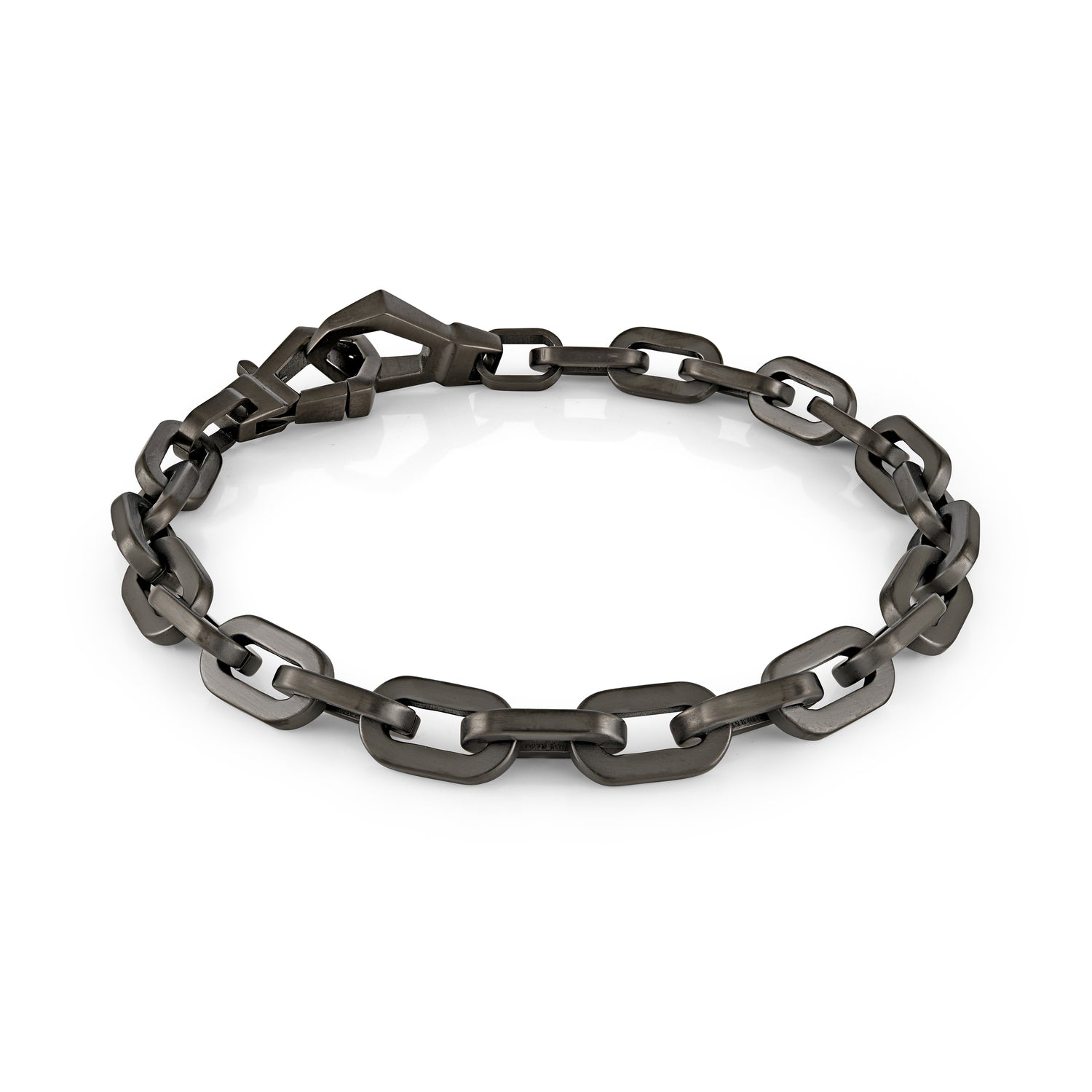 Italgem Steel Black Heavy Oval Link Bracelet