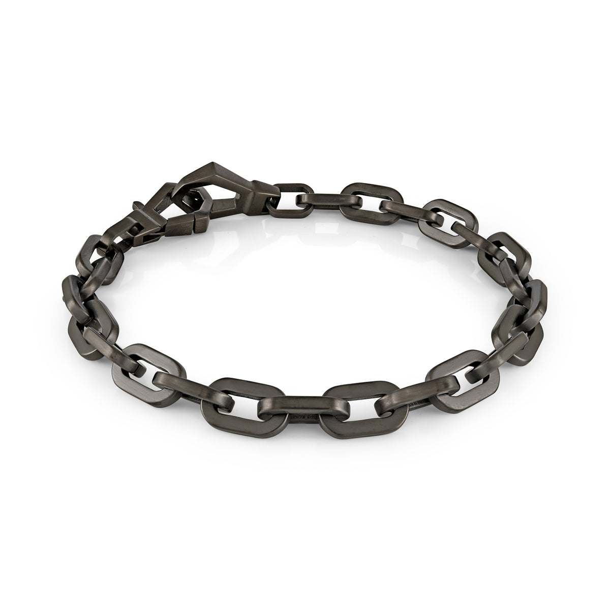 Italgem Steel Black Heavy Oval Link Bracelet