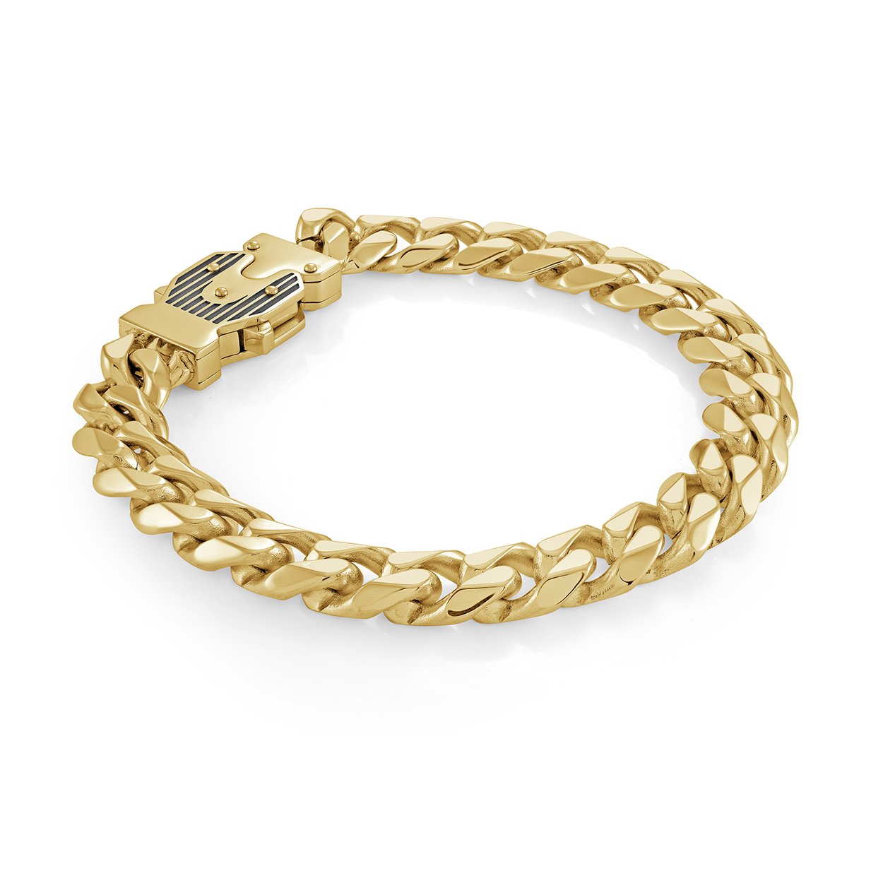 Italgem Steel 10MM Gold IP Curb Link Bracelet