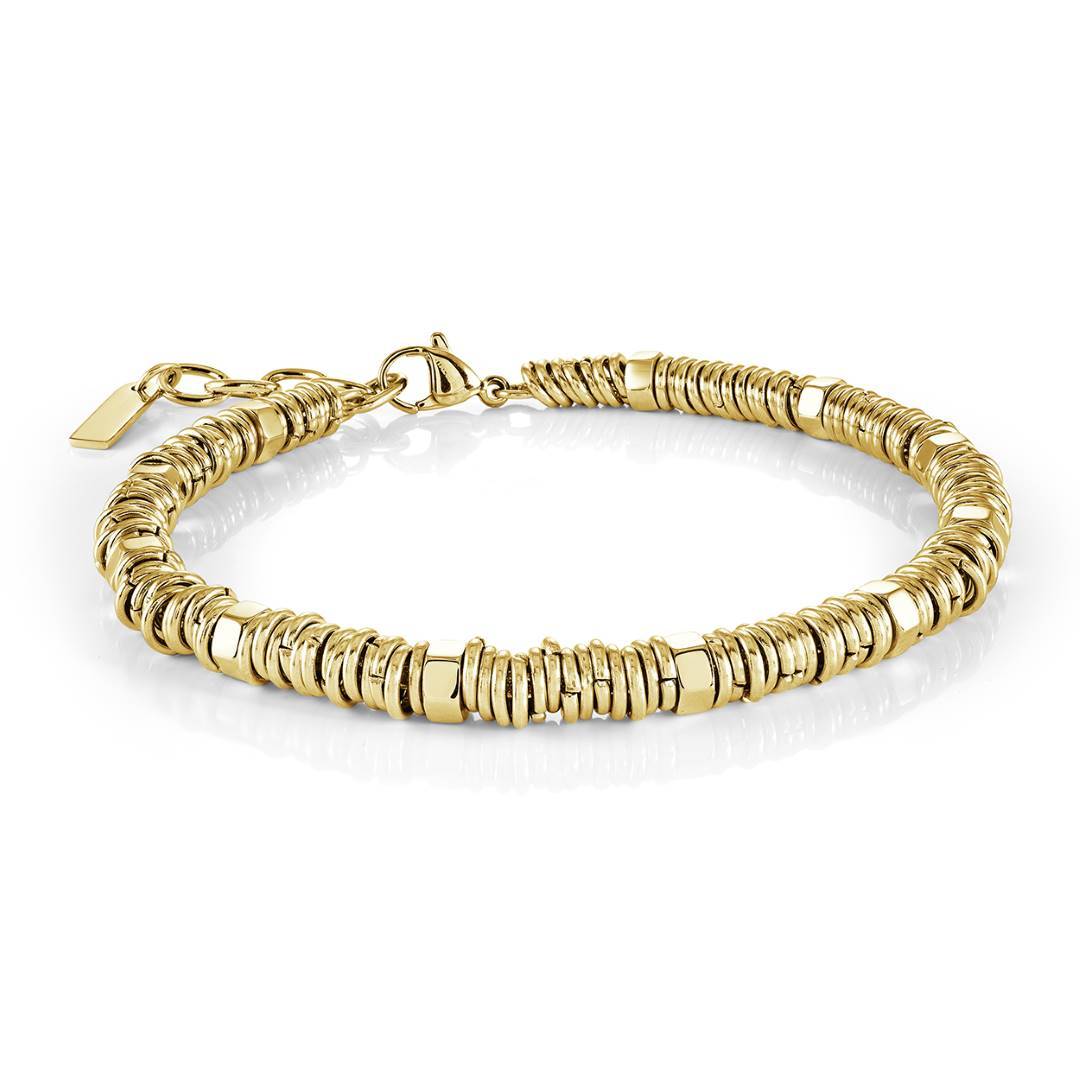 Multi Ring Yellow Steel Bracelet