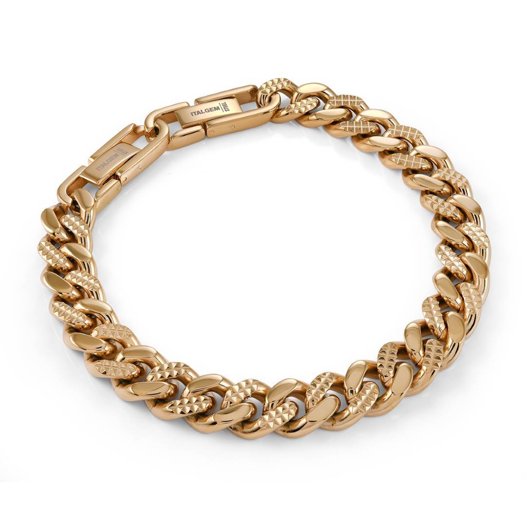 Diamond Cut and Polished 10mm Curb Link Bracelet