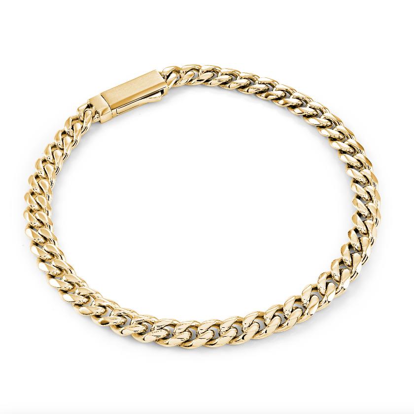 Italgem Gold IP Stainless Steel 4.6mm Curb Link Bracelet