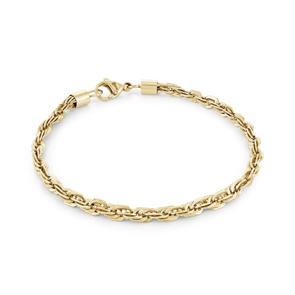 Italgem Gold-IP 4mm Diamond-Cut Rope Bracelet