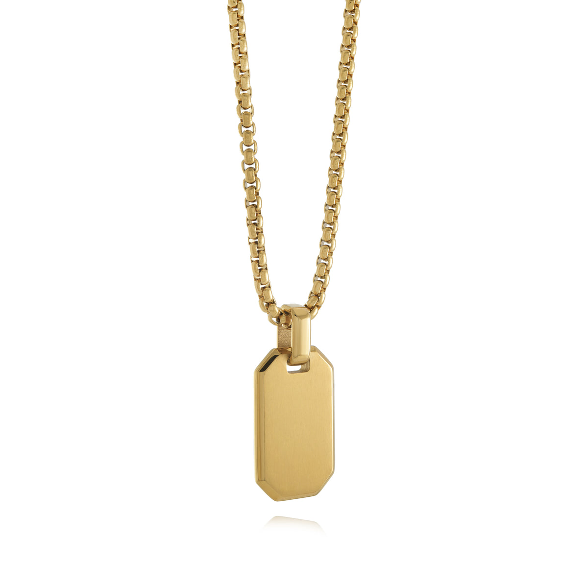Brushed Dog Tag Pendant with Bevelled Edge