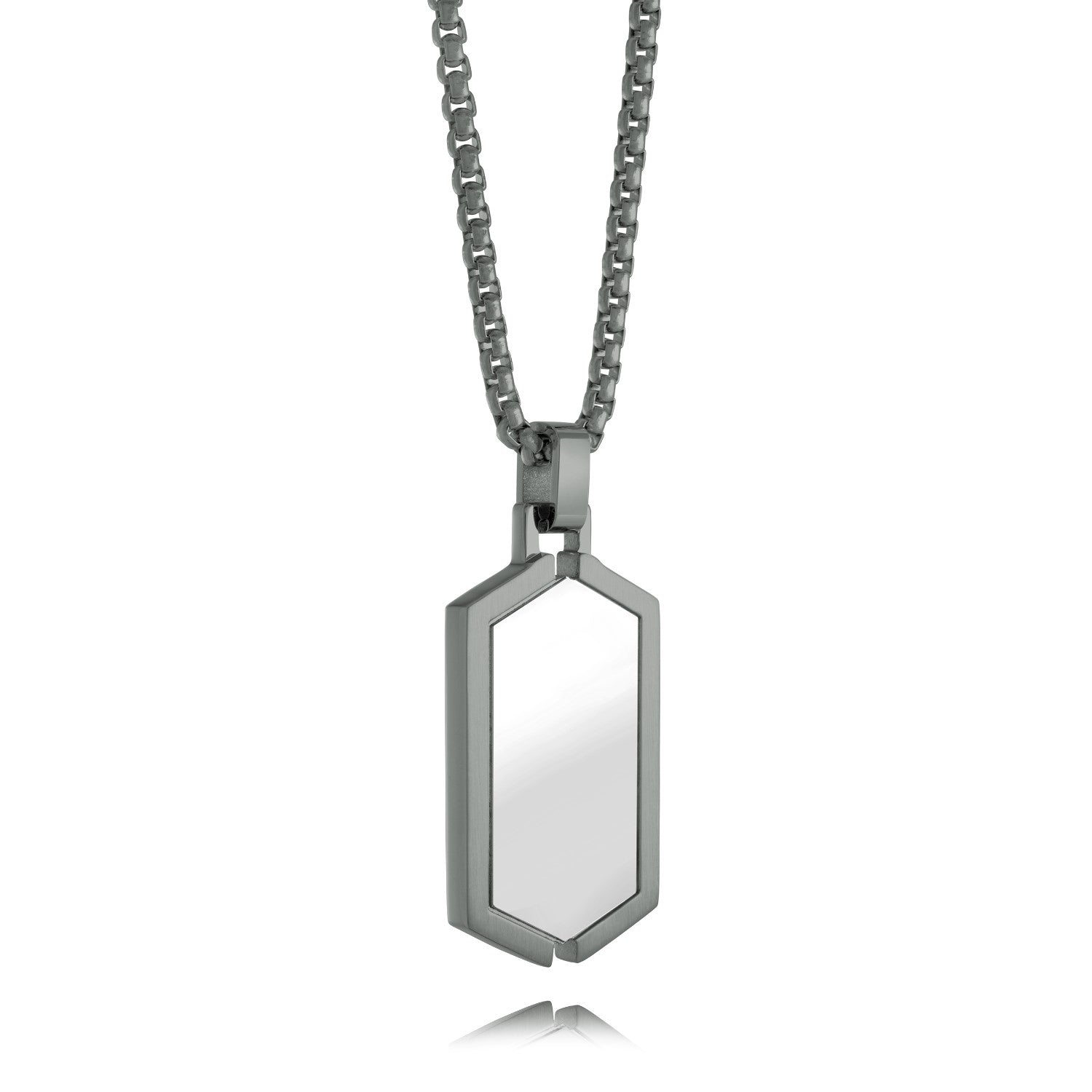 Italgem Steel Gunmetal IP Dog Tag Pendant