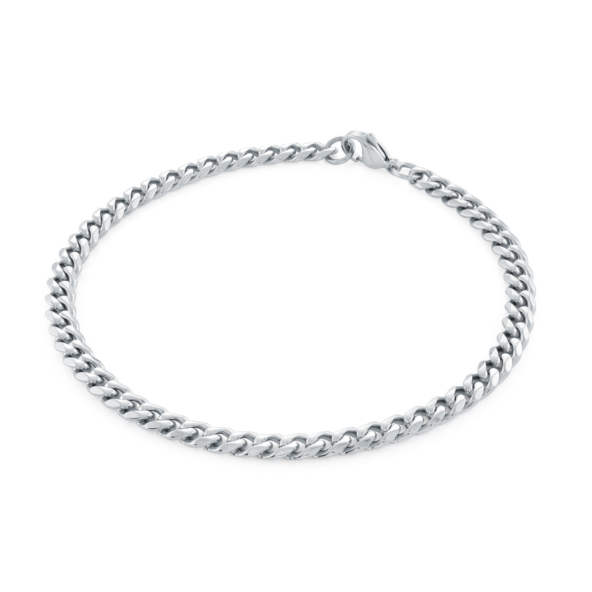 Stainless Steel Curb Link Bracelet.
