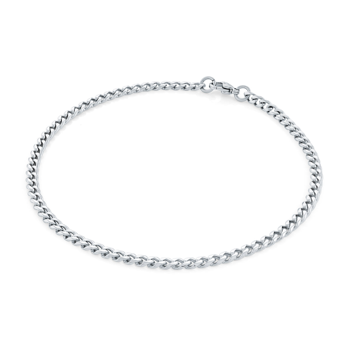 Polished 3.3mm Curb Link Bracelet, 7"