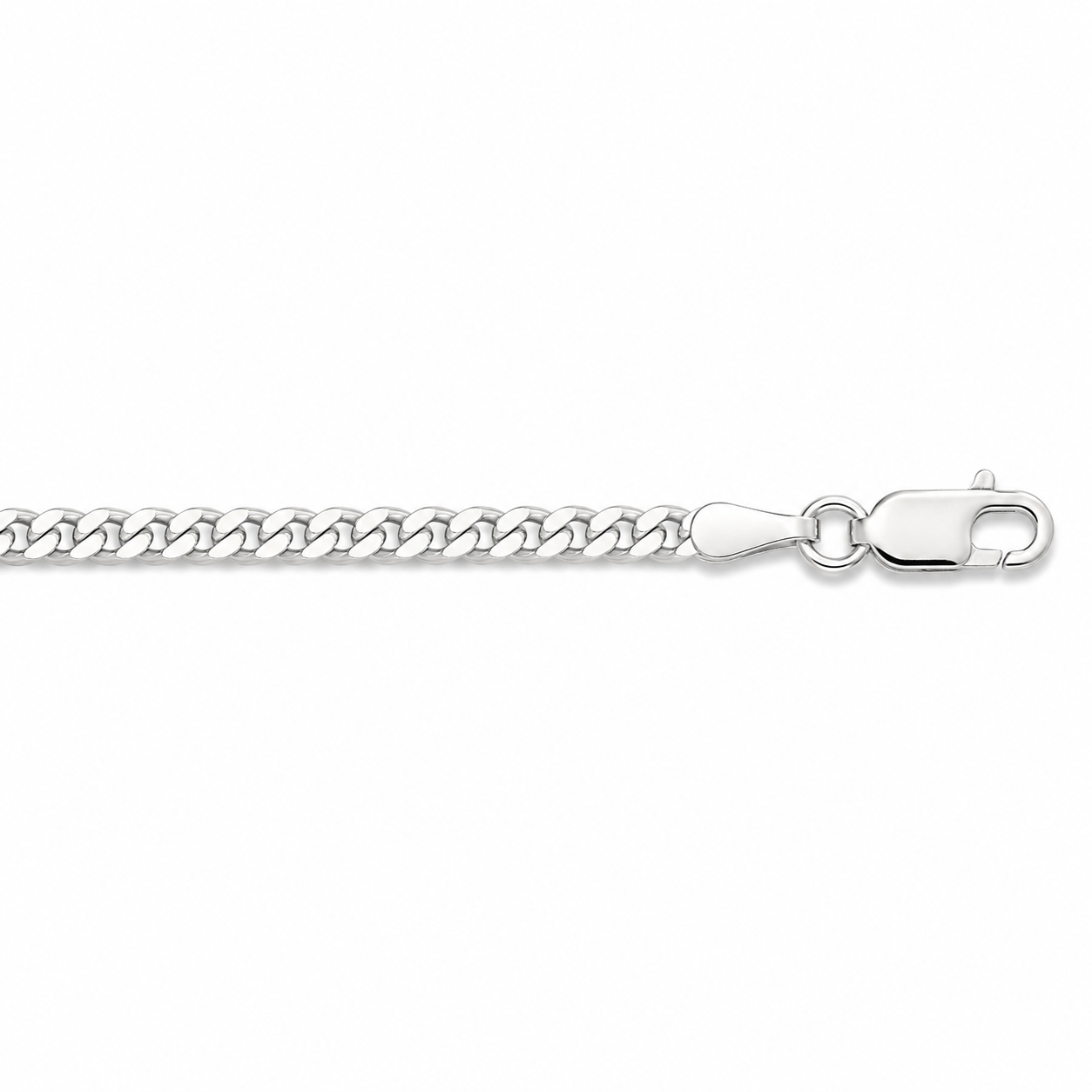 Sterling Silver 3.2mm Curb Link Chain 27.5" Necklace