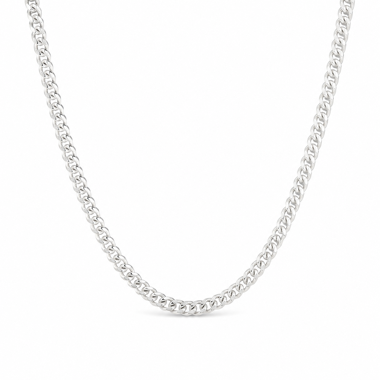 Sterling Silver 3.2mm Curb Link Chain 27.5" Necklace