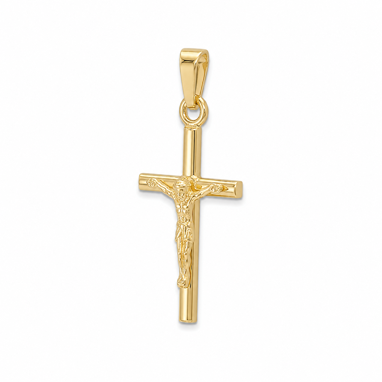 925 Sterling Silver Gold-Plated 23.6x12.9mm Classic Crucifix Cross Pendant