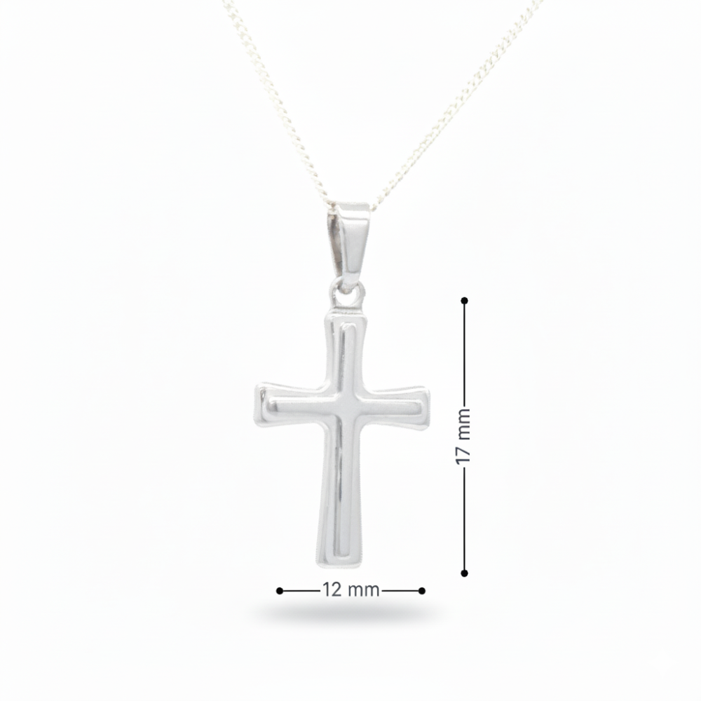 20MM Bevel Detail Cross Pendant