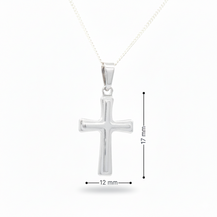 20MM Bevel Detail Cross Pendant
