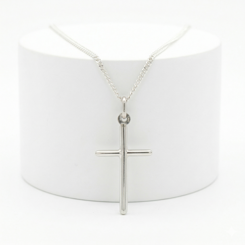 Rhodium-plated sterling silver