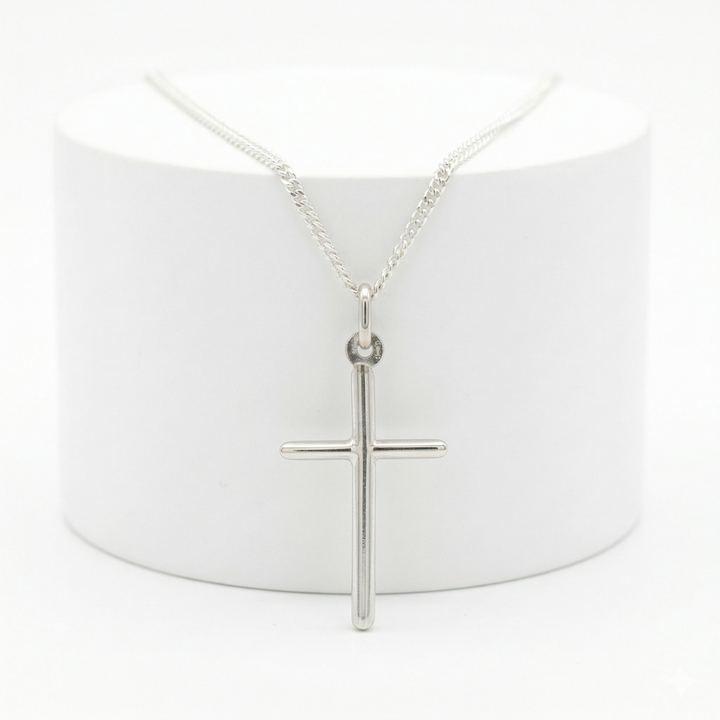 Rhodium-plated sterling silver