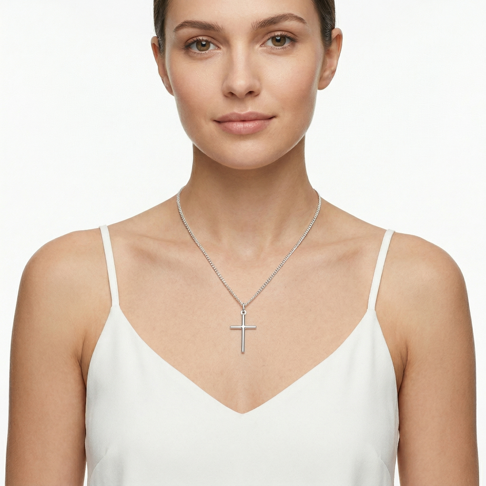Rhodium-plated sterling silver