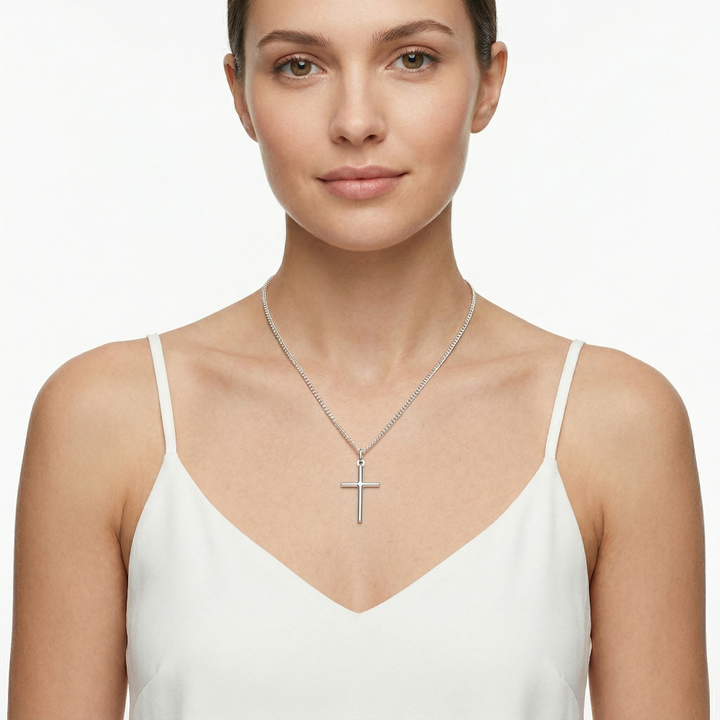 Rhodium-plated sterling silver