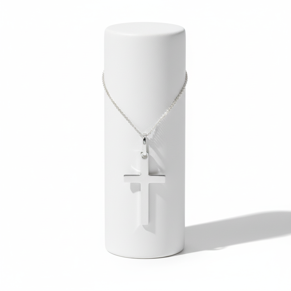 Rhodium-plated sterling silver
