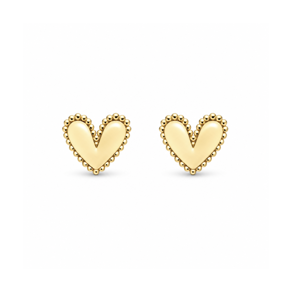 Micro Heart Milgrain Stud Earrings, Silver