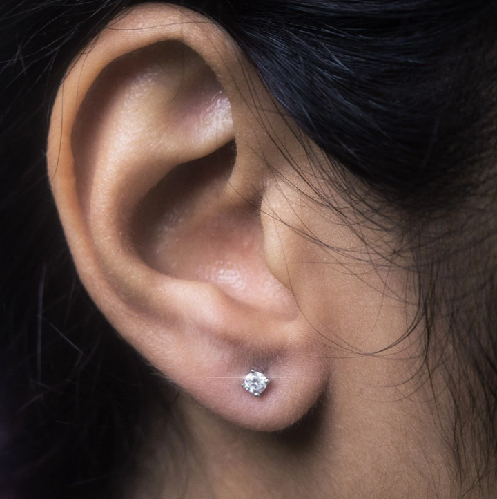 0.18TDW Lab-Grown Diamond Stud Earrings, Sterling Silver