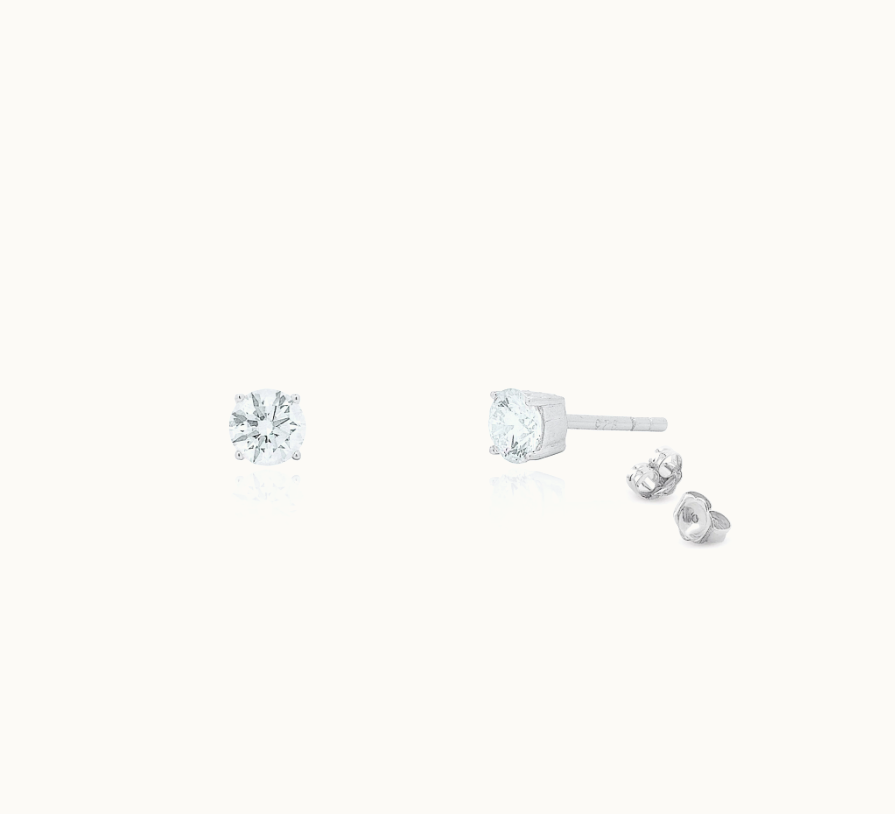 0.18TDW Lab-Grown Diamond Stud Earrings, Sterling Silver