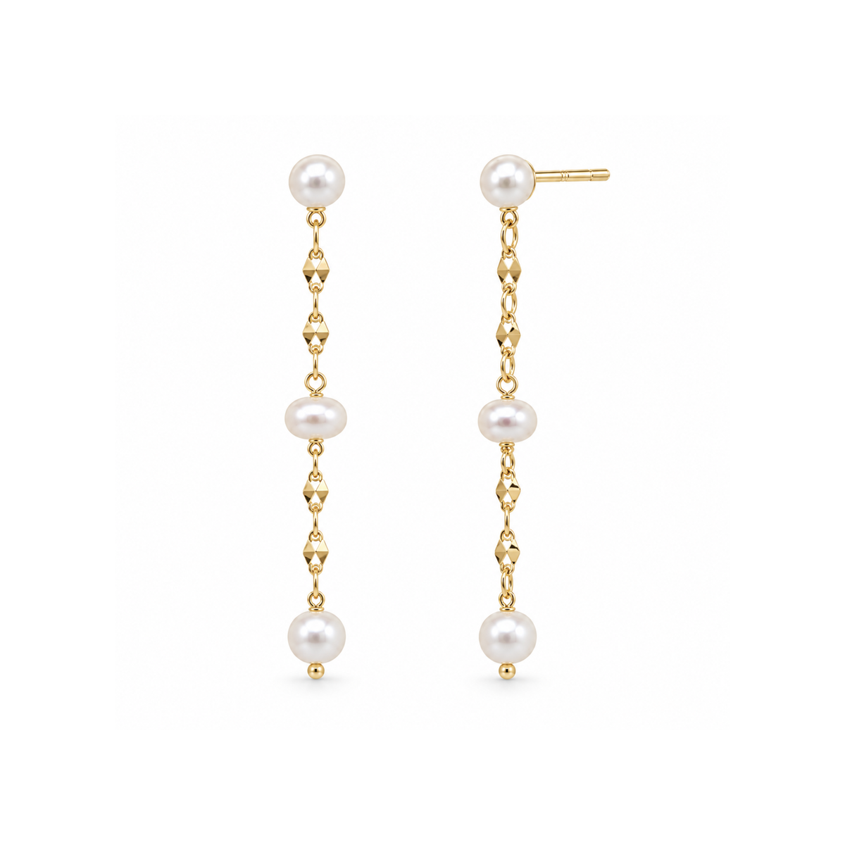 Freshwater Pearl and Gold Vermeil Dangle Earrings