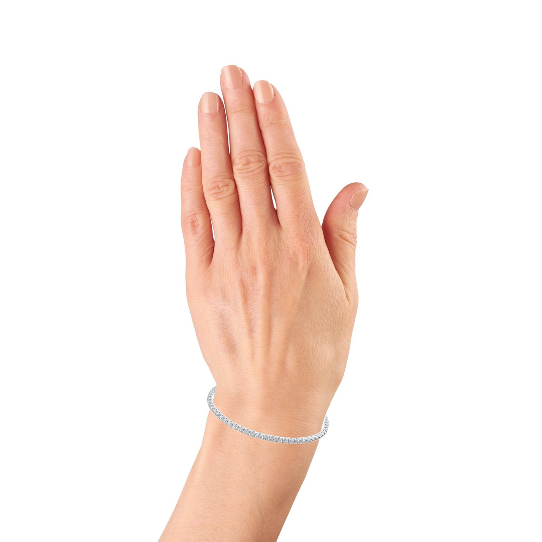 Italgem Steel CZ Tennis Bracelet, 8"