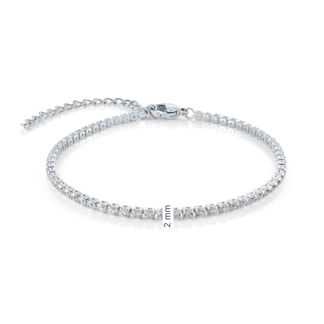 Italgem Steel CZ Tennis Bracelet, 8"