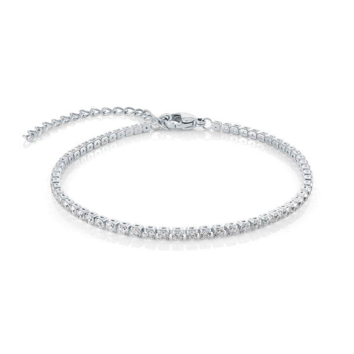 Italgem Steel CZ Tennis Bracelet, 8"
