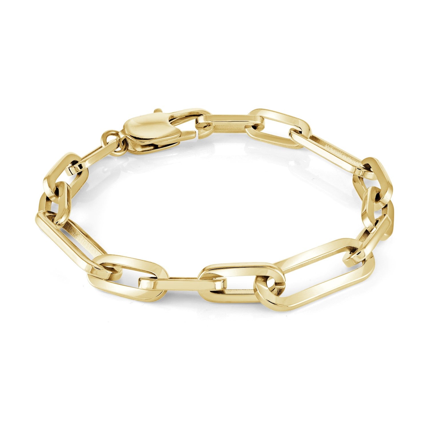 Gold IP Stainless Steel 7mm Handmade Figaro Bracelet