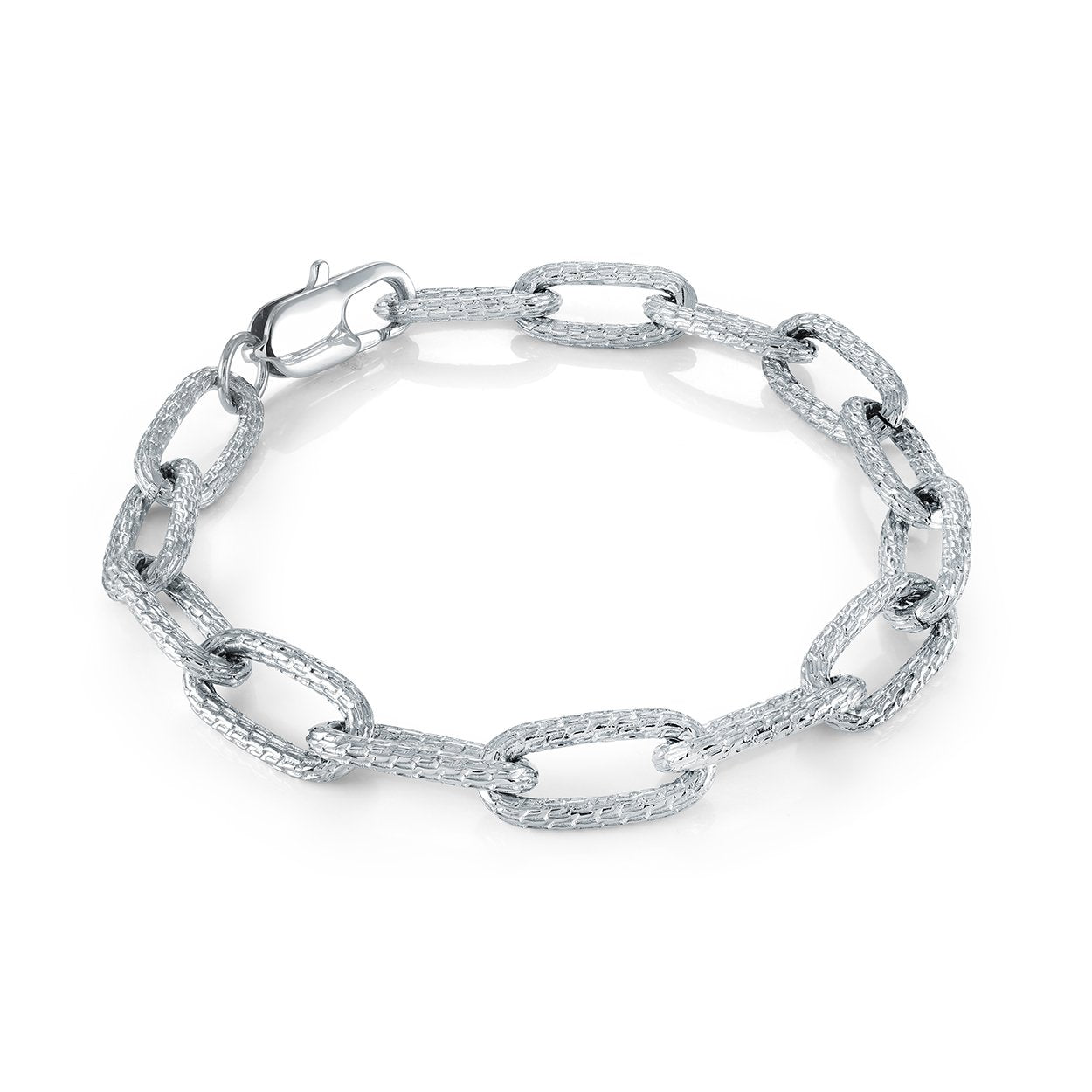 Veloria Diamond Cut 8MM Oval Link Bracelet