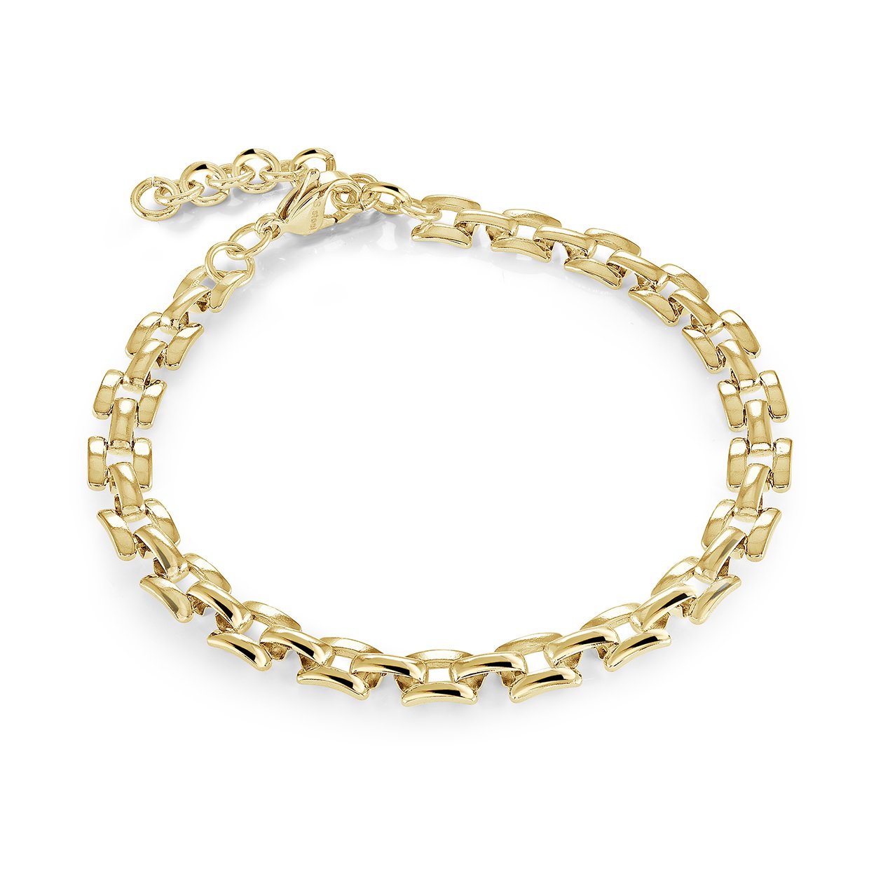 Gold IP Stainless Steel 6mm Watch Link Bracelet