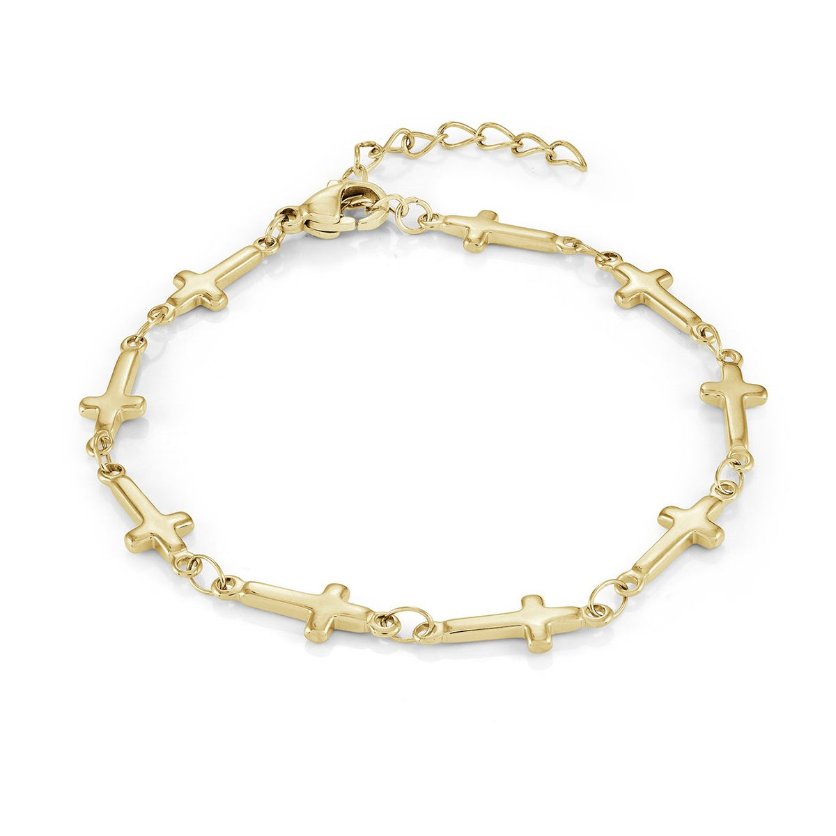 5mm Yellow Multi Cross Bracelet, 6+1"