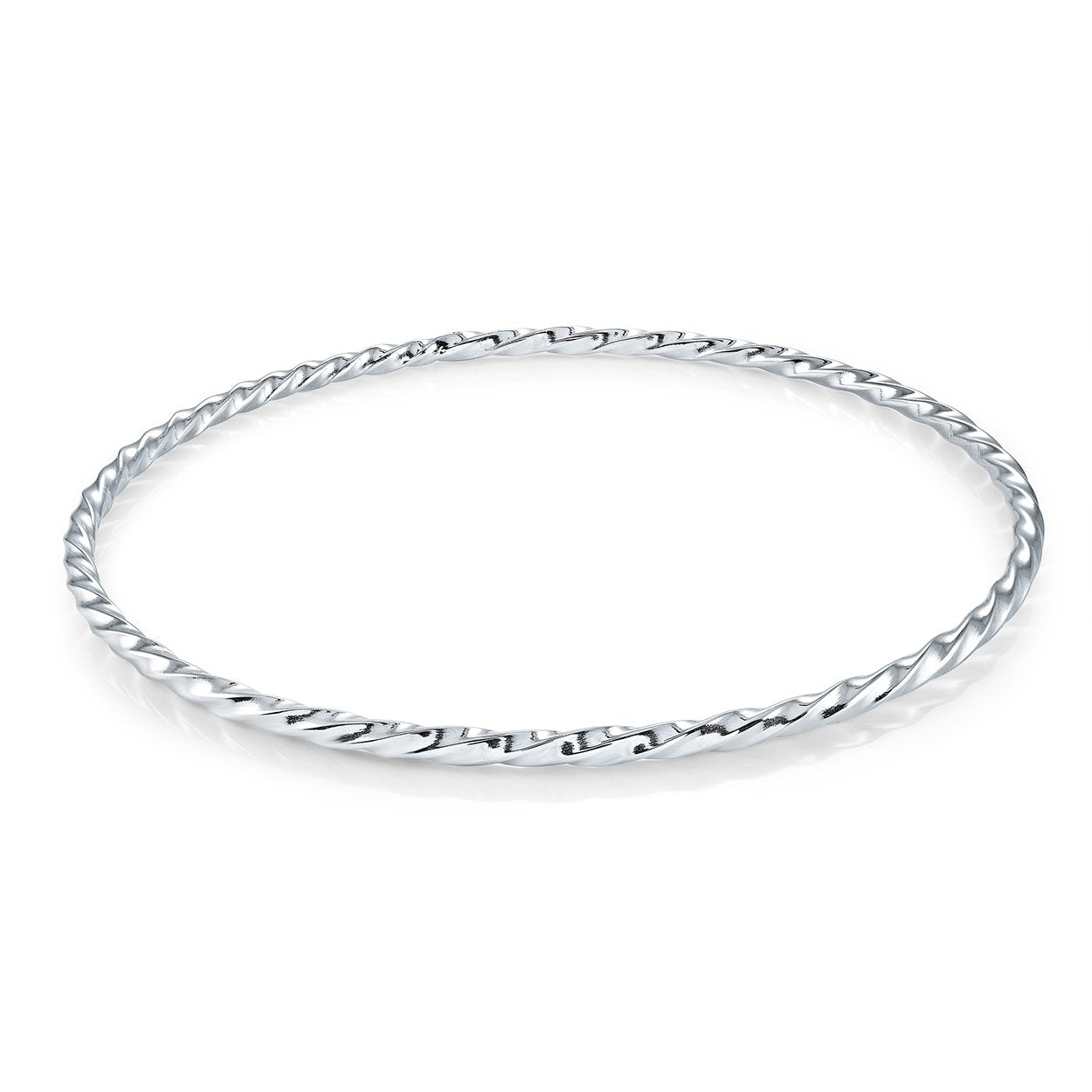 Stainless Steel 2.5mm Twisted Bangle Bracelet
