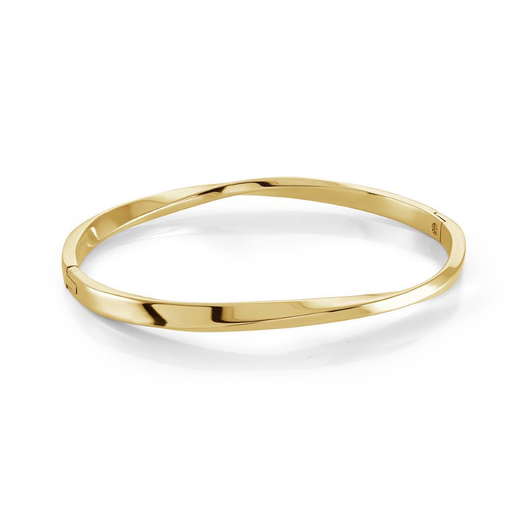 Veloria Gold IP Stainless Steel Twist Bangle (6.5")
