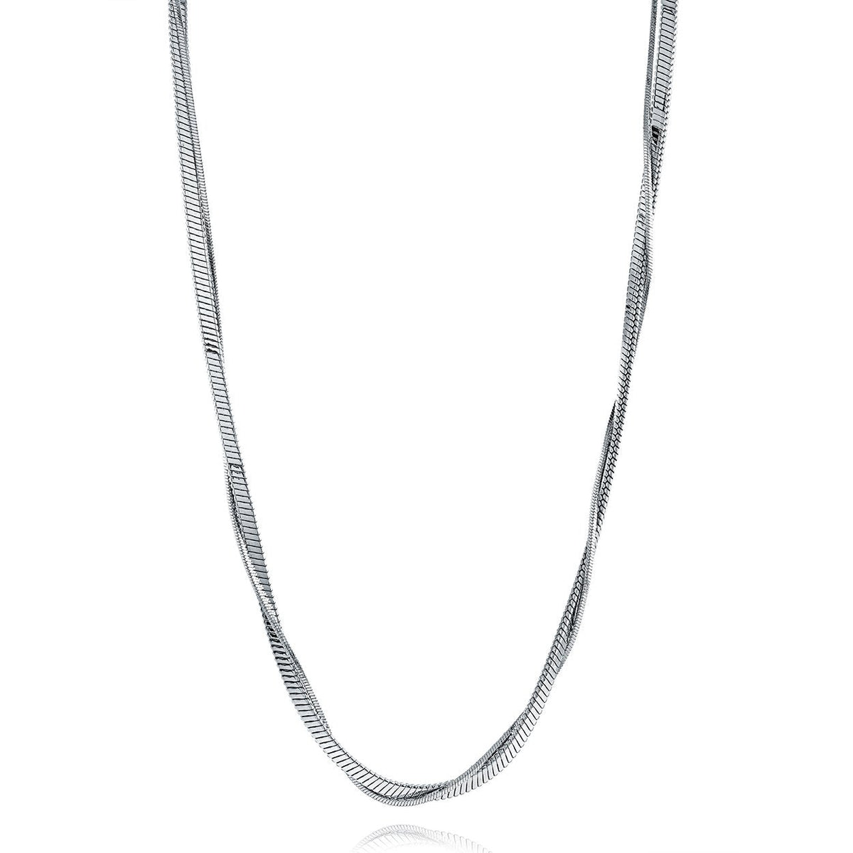 Twisted Multi Width Snake Chain, 16+2"