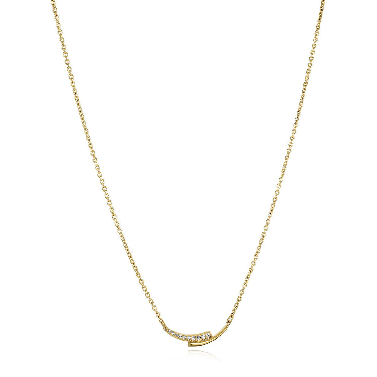 Double Curved Bar Necklace, GP