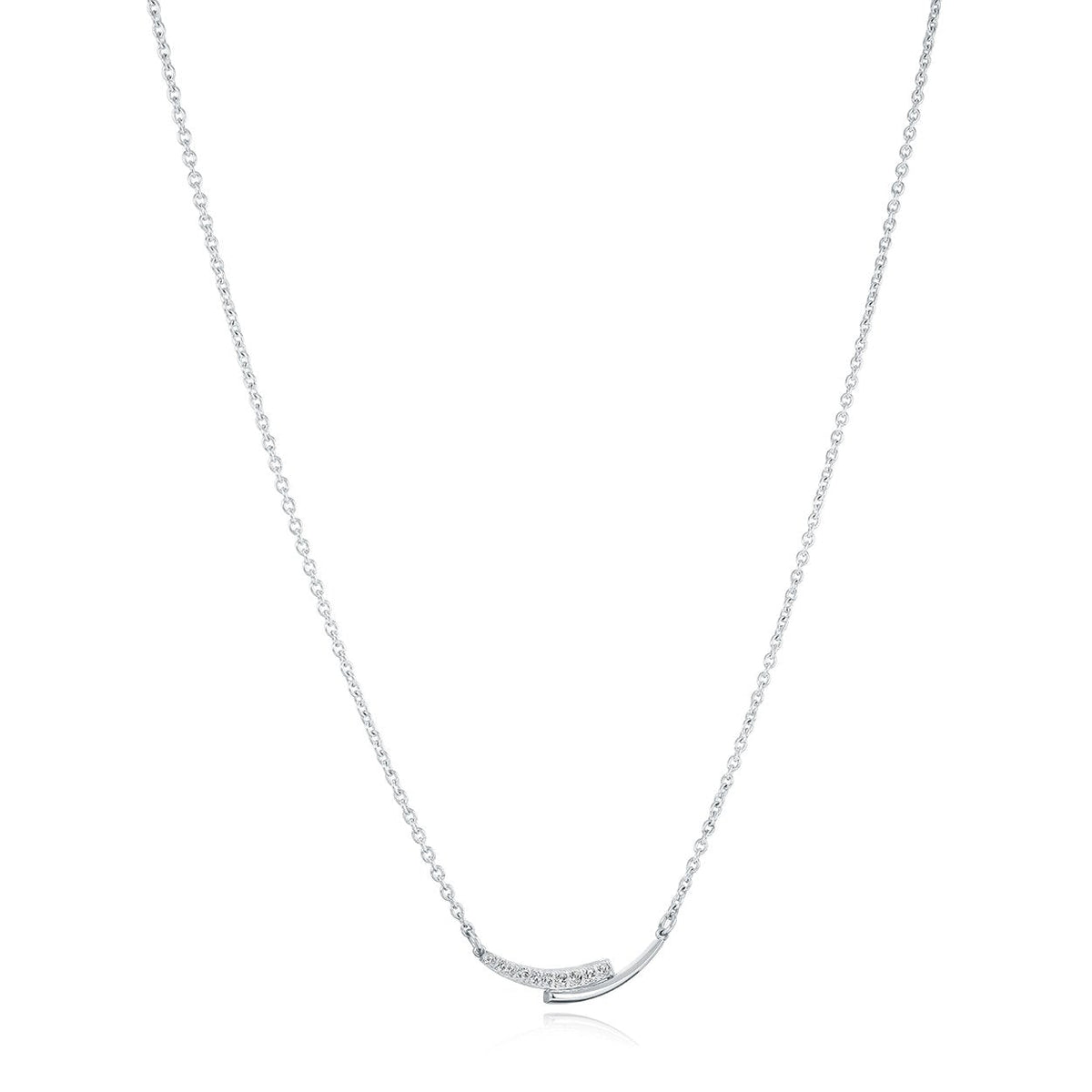 Double Curved Bar Necklace, Stainless Steel