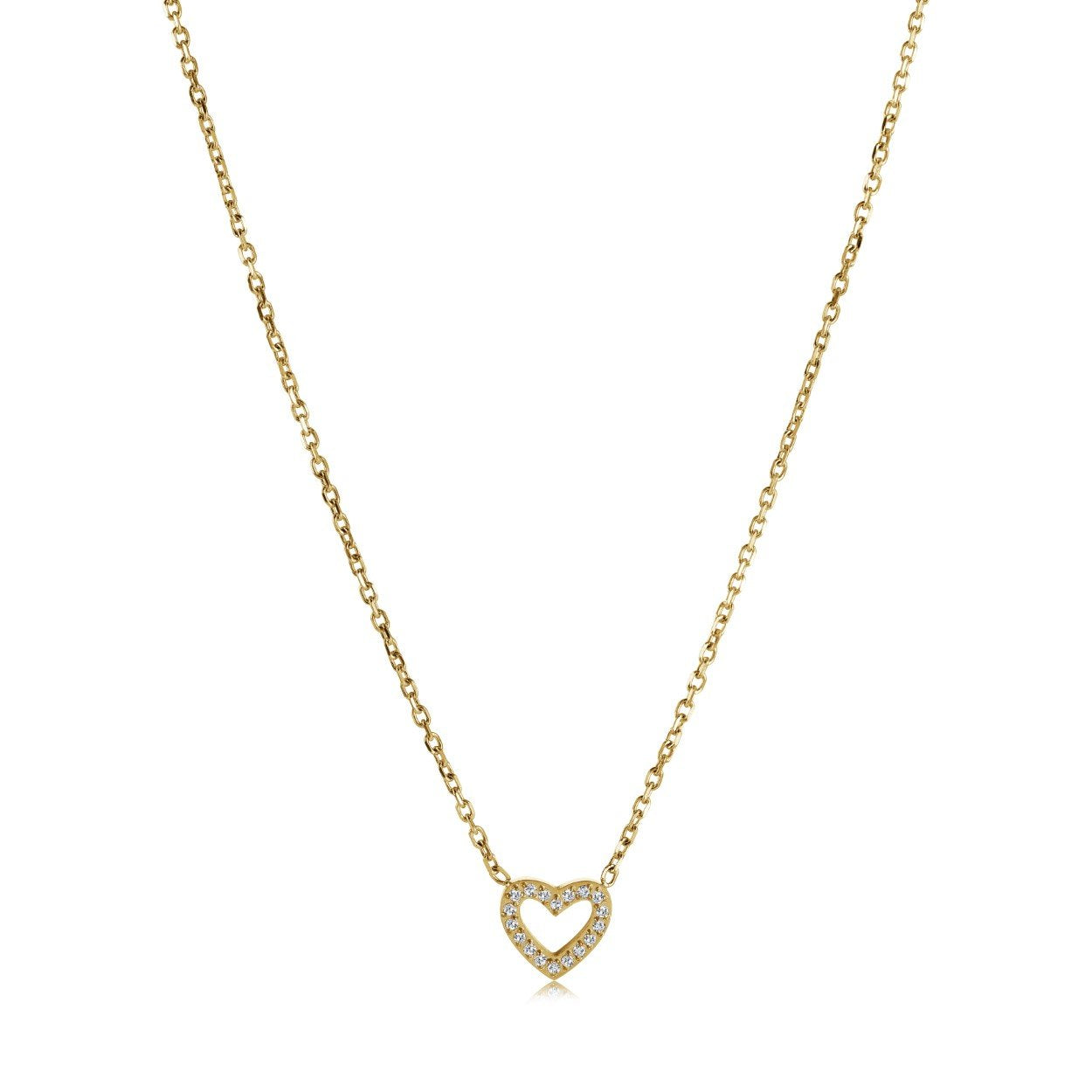 Veloria Gold IP Stainless Steel Dainty Heart Pendant Necklace