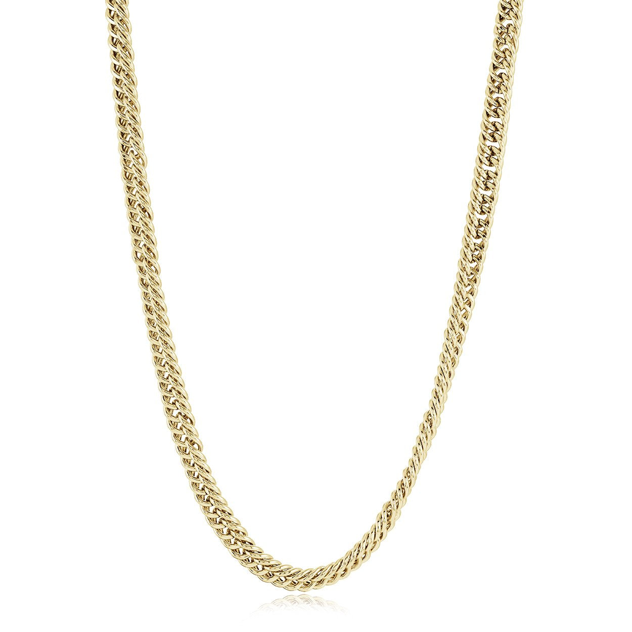 Italgem Gold IP Stainless Steel 6.4mm Double Curb Chain Necklace