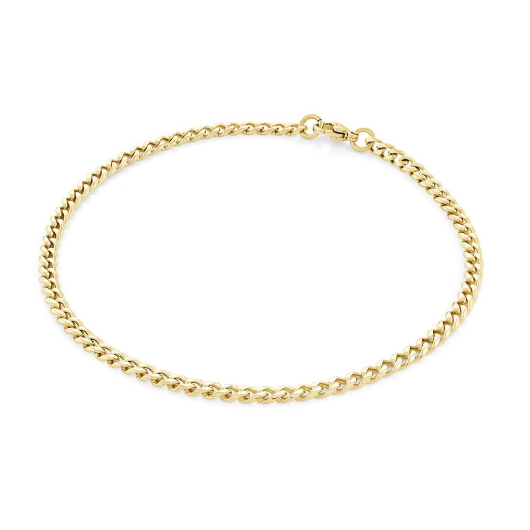 Yellow 3.3mm Curb Link Bracelet, 7"