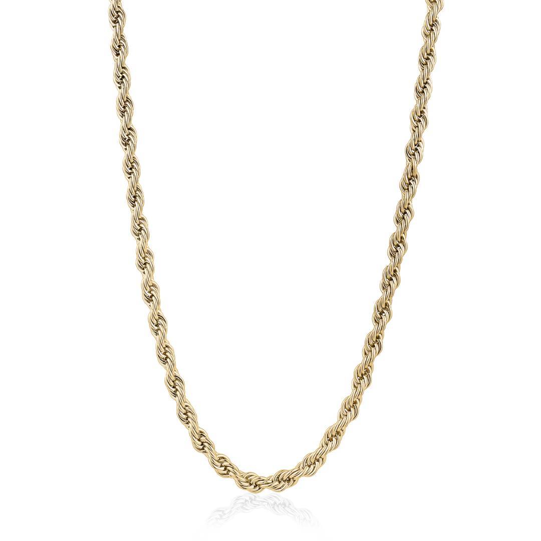 Italgem Gold IP Stainless Steel 6mm Rope Chain Necklace