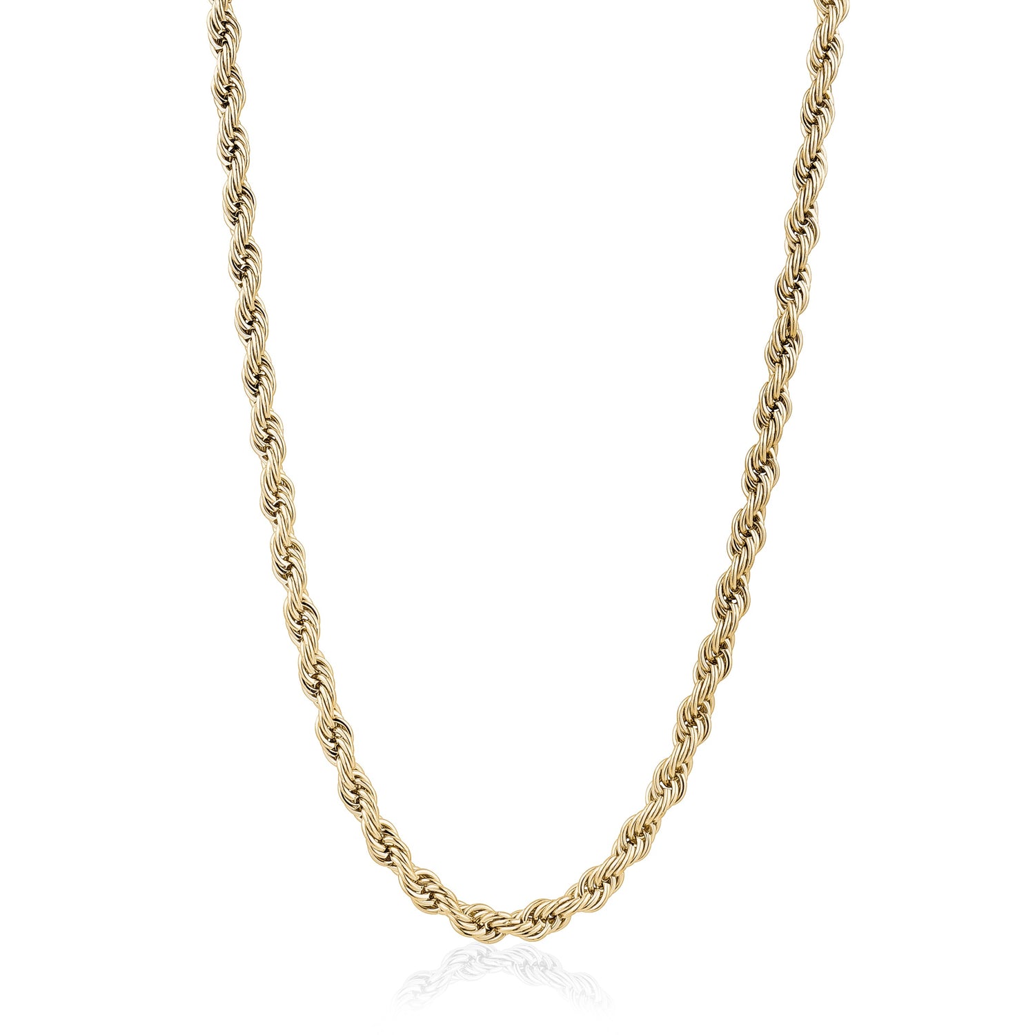 Stainless Steel Gold IP Rope Chain- 24"