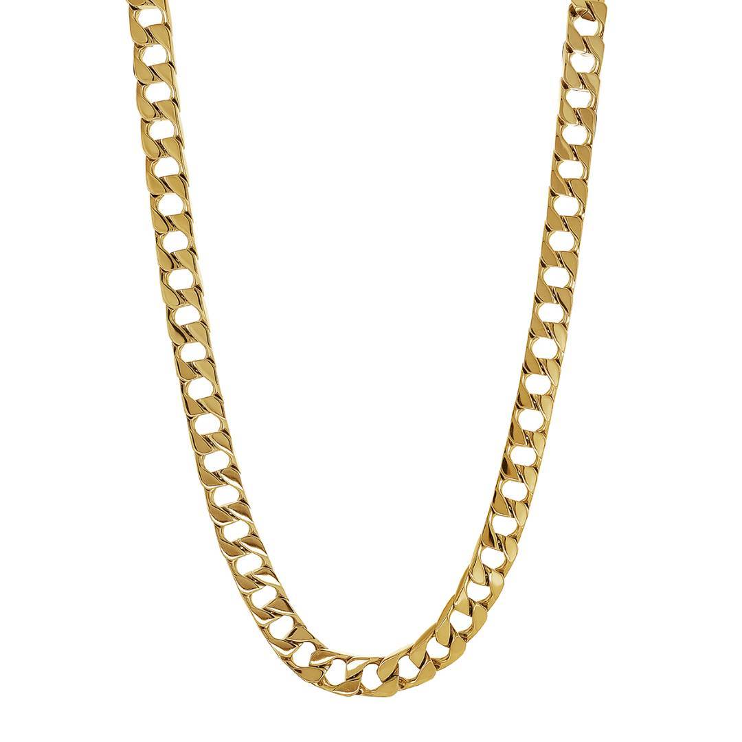 Yellow 9.4mm Flat Curb Link Chain, 22"