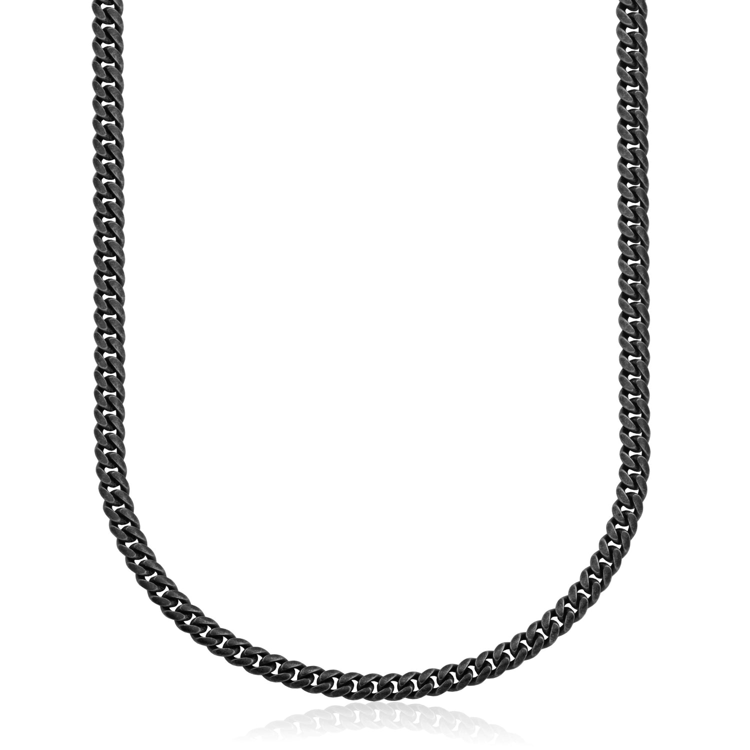 Antique Black Ion-Plated Stainless Steel 8mm Curb Link Chain