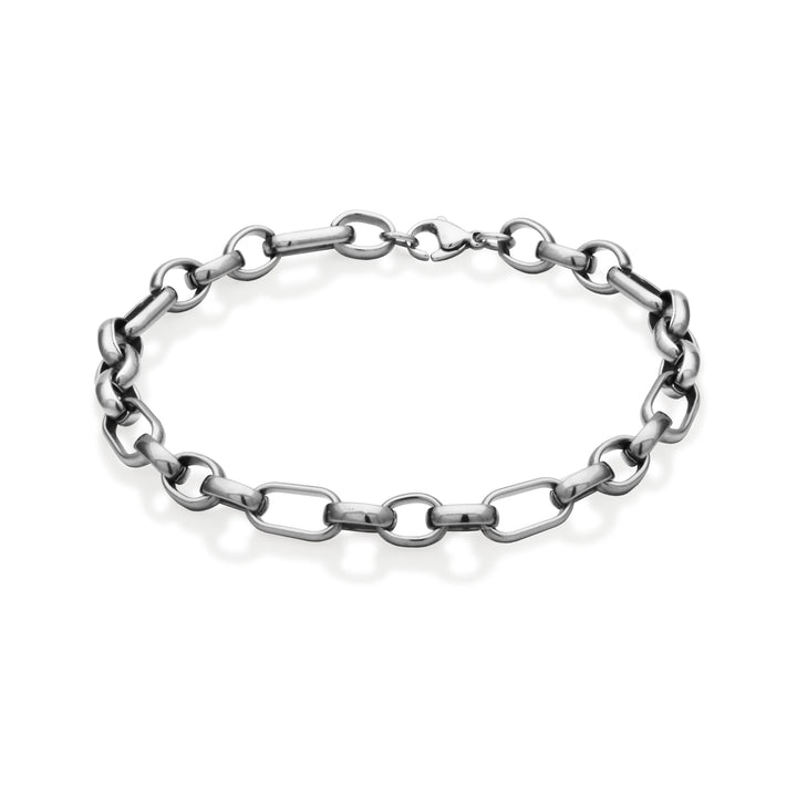 Stainless Steel 7mm Chunky Oval Link Chain Bracelet