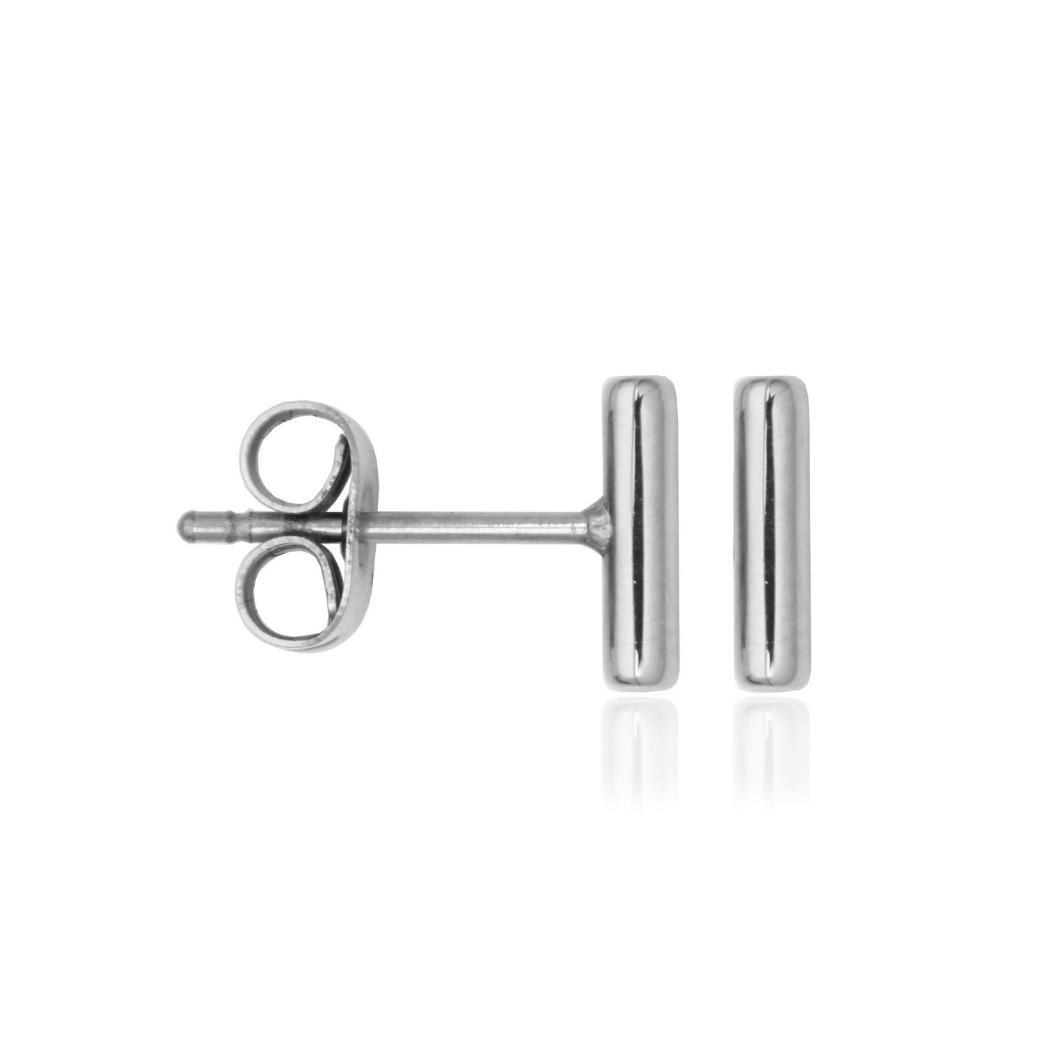 Mini Bar Stud Earrings, Stainless Steel