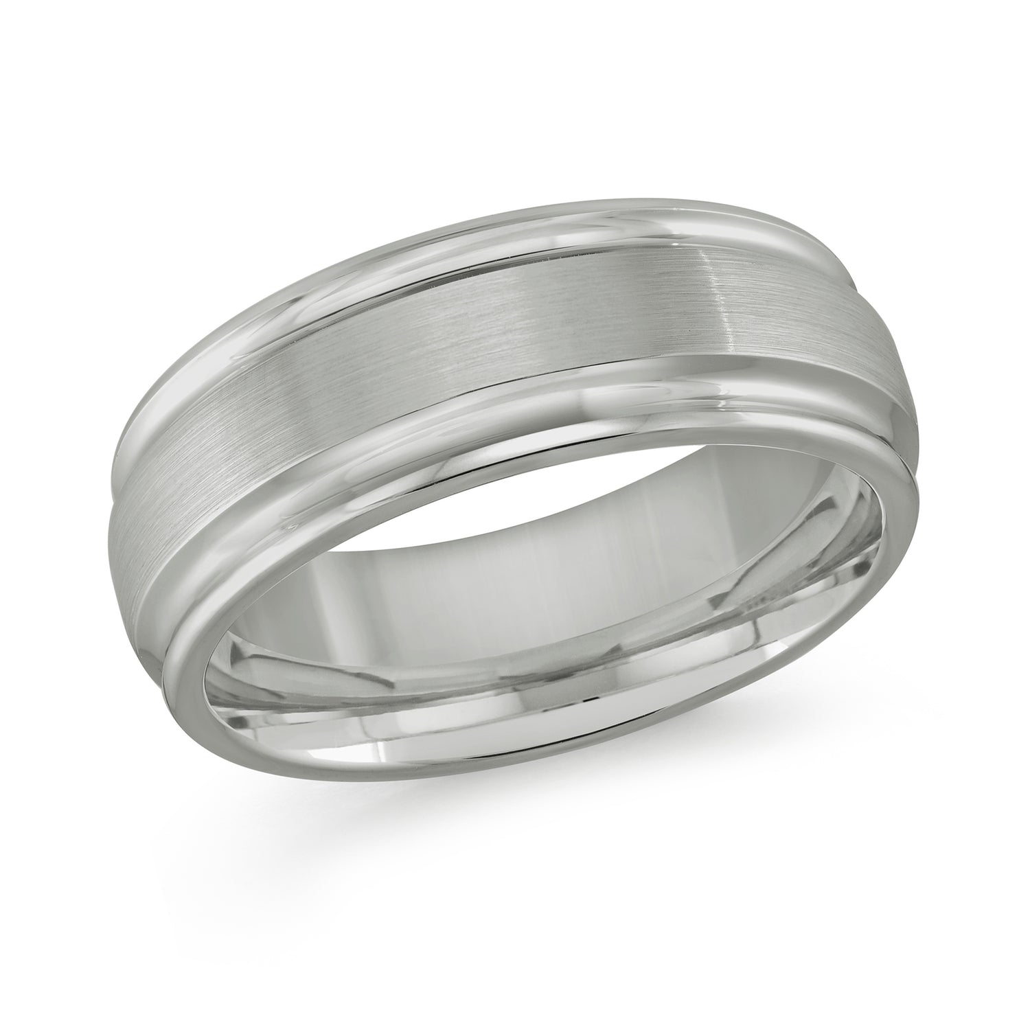 Tungsten ring Satin center wit